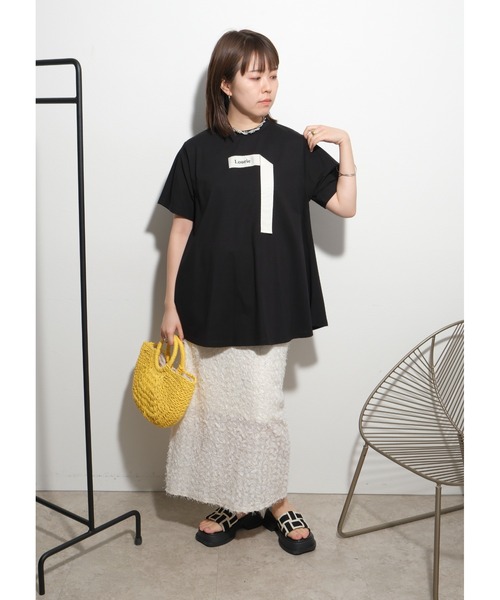 palm RICHE tシャツ フレアシルエットロゴTOPS レディース