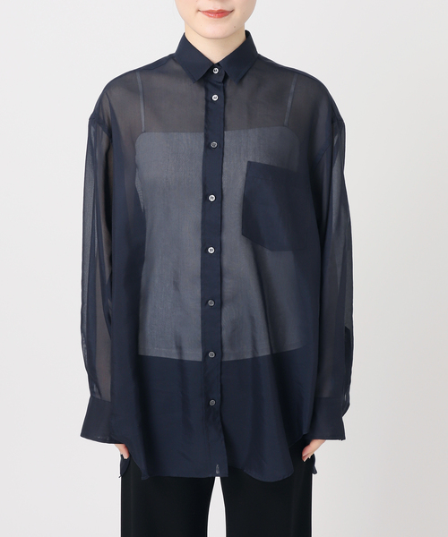AP STUDIO シアーシャツ オーバーサイズ ブルー 美品 DEUXIEME AP STUDIO シャツ ブラウス レディース シアーシャツ : ZOZOTOWN Yahoo