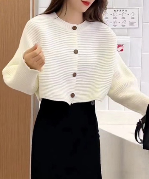 ドルマンニットトップス ショート丈ニット miniministore ニット セーター ドルマンニットトップス