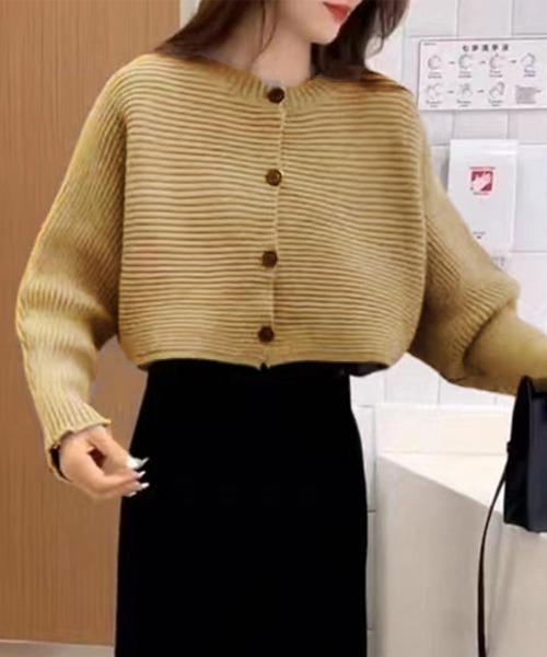 ドルマンニットトップス ショート丈ニット miniministore ニット セーター ドルマンニットトップス