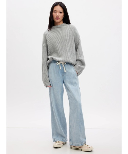 GAP ジーンズ デニム デニムパンツ ハイライズ ワイド プルオン
