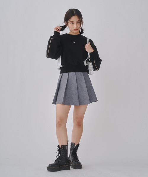 トレーナー スウェット (WOMAN) WAVE LOGO BYCOLOR CROP SWEATSHIRTS レディース WOMAN) WAVE LOGO BYCOLOR CROP SWEATSHIRTS（スウェット