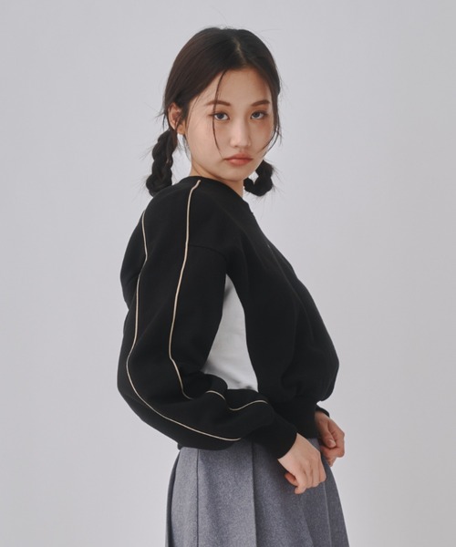 スウェット レディース (WOMAN) WAVE LOGO BYCOLOR CROP SWEATSHIRTS｜zozo｜19