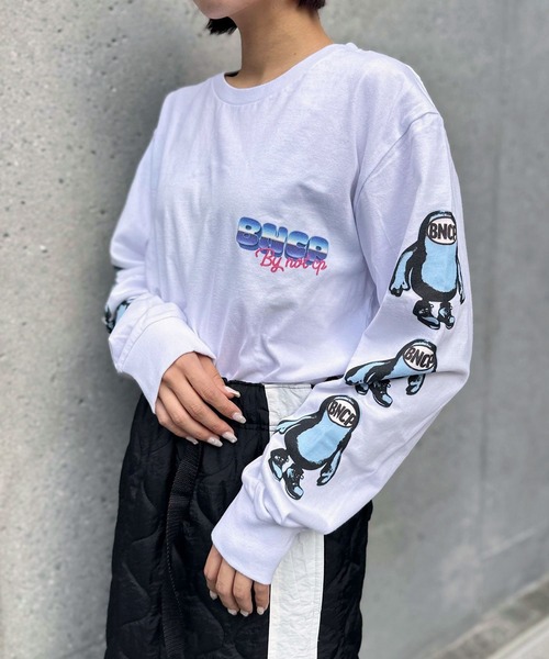 tシャツ 「ZOZO限定」袖プリントモンスターロンT レディース メンズ