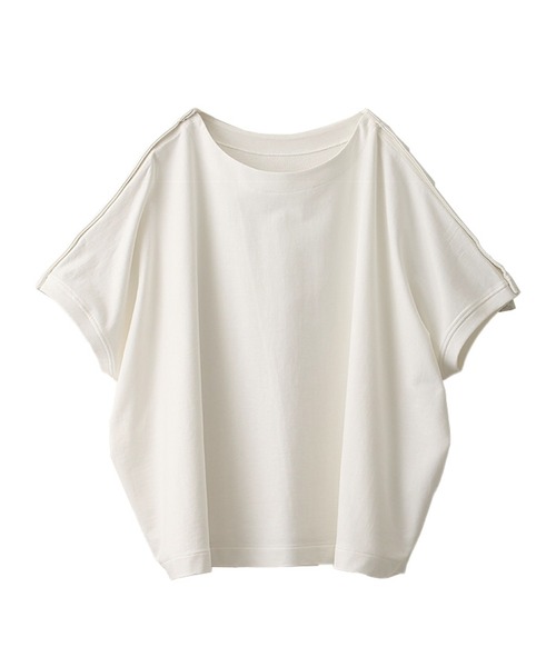 itto tシャツ ボタンで印象を変える。コットン肩ボタントップス