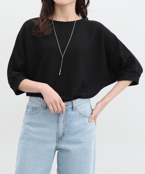 トップス 6 Honeys tシャツ 6分袖アクセ付きドルマントップス レディース
