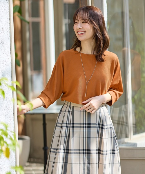 Honeys tシャツ 6分袖アクセ付きドルマントップス レディース