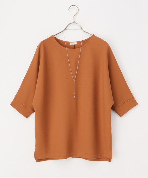 Honeys tシャツ 6分袖アクセ付きドルマントップス レディース