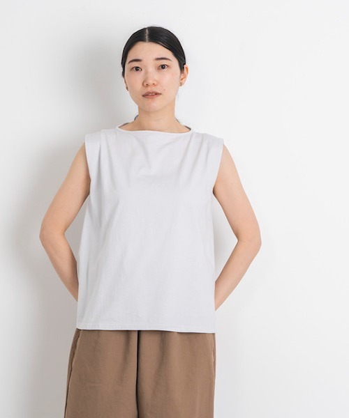 tシャツ ドライコットンノースリーブ「ドレープ」 レディース
