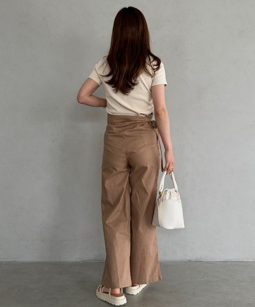パンツ ラップリネン混ワイドパンツ レディース : ZOZOTOWN Yahoo!店