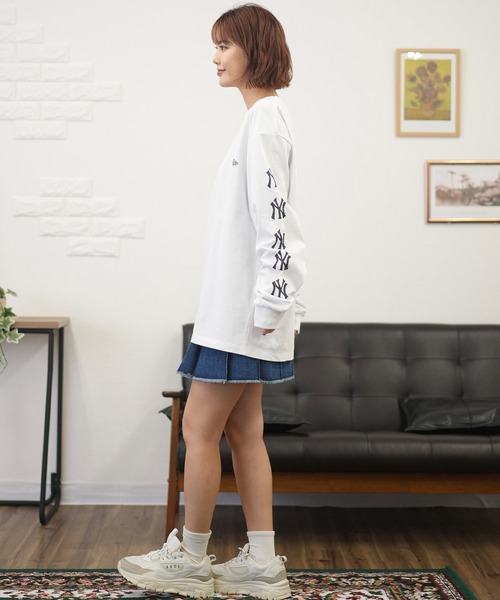 tシャツ NEW ERA/ニューエラ ロンT MLB スリーブロゴ 14324713/14450339 レディース NEW ERA tシャツ ERA/ニューエラ ロンT MLB スリーブロゴ