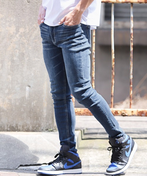 新品★ラグジュ 男女兼用 ストレッチデニム スキニー ジーンズ(L)インディゴ LUXSTYLE（ラグスタイル） ジーンズ ストレッチスキニーデニムパンツ