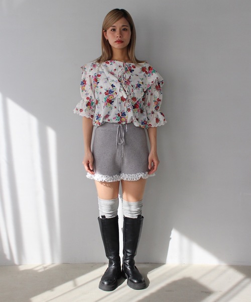 SANSeLF ブラウス シャツ 「SANSeLF」2wayフラワープリント