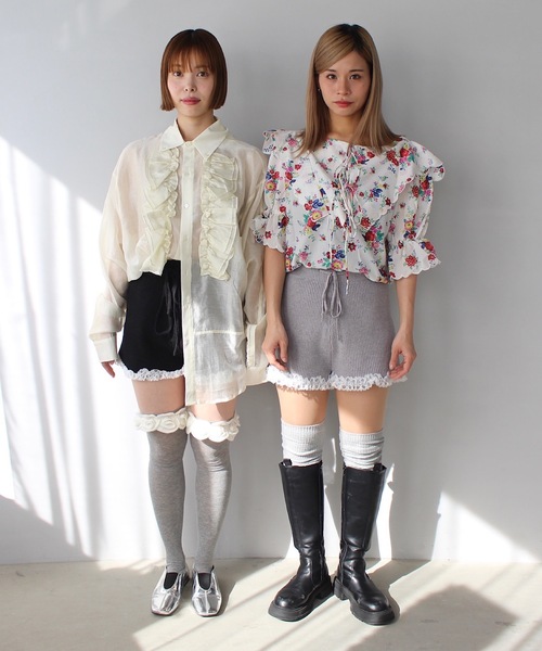 SANSeLF サンセルフ　ヴィンテージ　フラワー　フリル　ブラウス SANSeLF サンセルフ ヴィンテージ フラワー フリル ブラウス