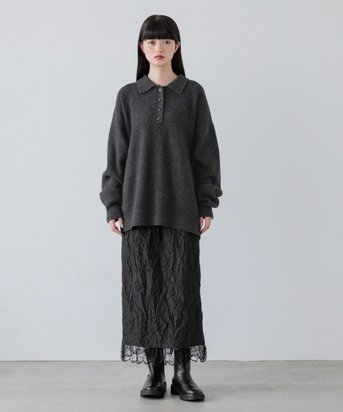 ニット セーター Ｍｉｎｋウールポロニット　152209 レディース ニット セーター Minkウールポロニット 152209 レディース