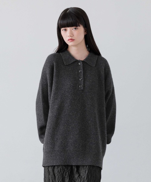 ニット セーター Minkウールポロニット 152209 レディース
