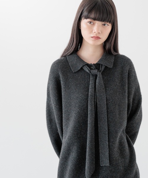 ニット セーター Ｍｉｎｋウールポロニット　152209 レディース ニット セーター Minkウールポロニット 152209 レディース