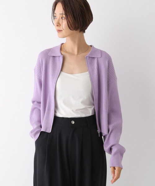 LEPSIM（レプシィム） カーディガン 12ゲージリブZIPカーディガン