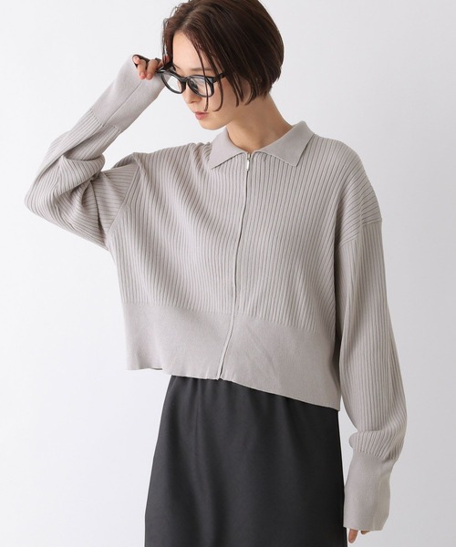 LEPSIM（レプシィム） カーディガン 12ゲージリブZIPカーディガン