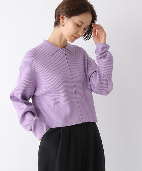 カーディガン LEPSIM（レプシィム） カーディガン 12ゲージリブZIPカーディガン