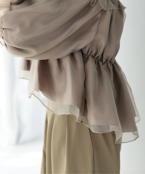 PREFERIR結婚式お呼ばれドレスセットアップ美品 PREFERIR パンツドレス シアースリーブ セットアップ 結婚式
