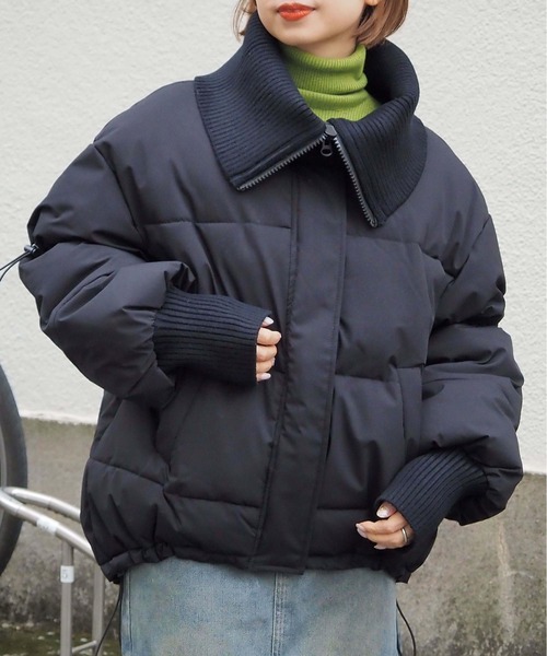 theory ブラック ダウンジャケット S 女優襟 tiptop（ティップトップ） ダウンコート ダウンジャケット フェイク