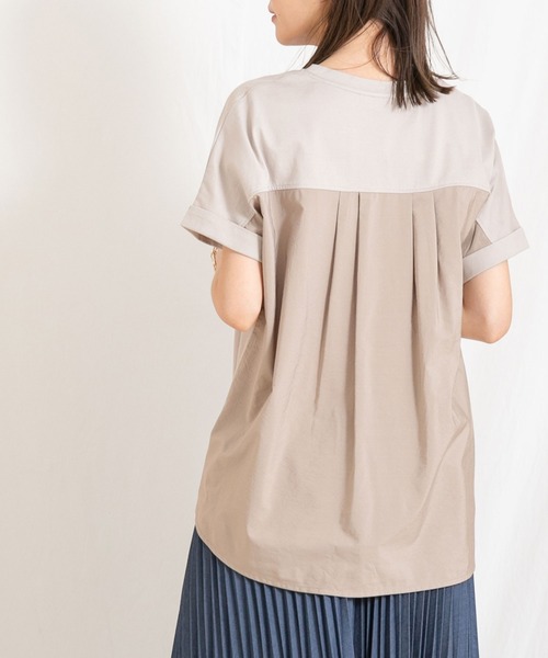 [Gready Brilliant] [AuieF] трикотаж с коротким рукавом 38 grayish бежевый женский 