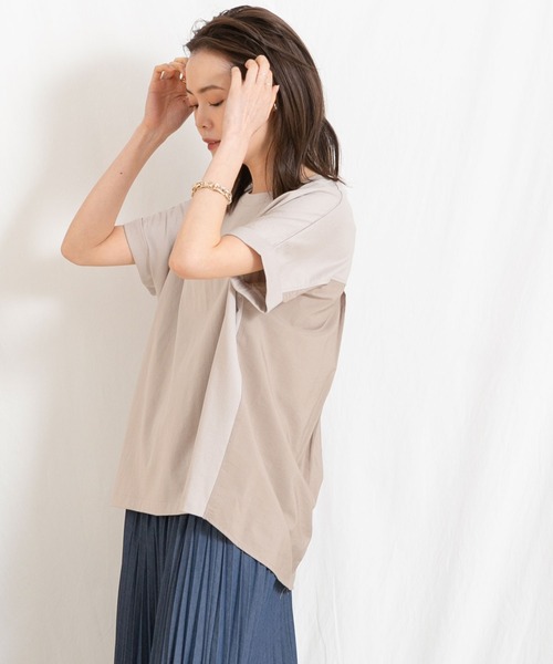 [Gready Brilliant] [AuieF] трикотаж с коротким рукавом 38 grayish бежевый женский 