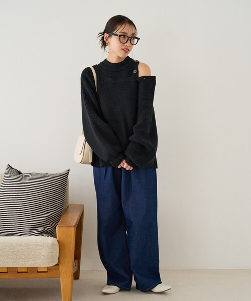 FREAK'S STORE ニット セーター 限定展開 片畔編み 3WAY 肩あき プル