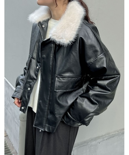 Re:EDIT（リエディ） レザージャケット ライダース 「裏ファー」2WAY