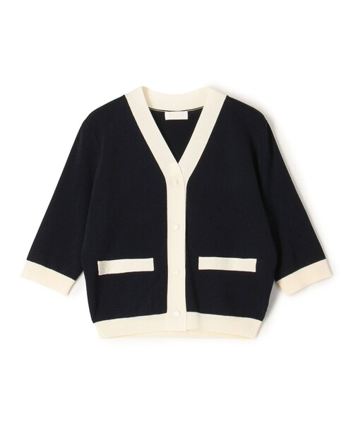 【さき】Ballsey　今期 ストレッチタックドット Vネックカーディガン Ballsey カーディガン ストレッチタックドット Vネック