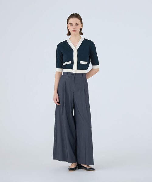 【さき】Ballsey　今期 ストレッチタックドット Vネックカーディガン ストレッチタックドット Vネックカーディガン｜トゥモローランド
