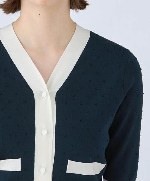 Ballsey ストレッチタックドット Vネックカーディガン Ballsey カーディガン ストレッチタックドット Vネック
