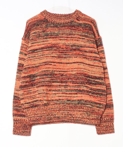 MEIAS（メイアス） MIX COLOR PULL OVER 長袖ニット M オレンジ メンズ