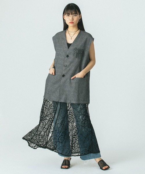 OKIRAKU ワンピース (OKIRAKU×ROSE BUD)3WAY LACE SKIRT VEST