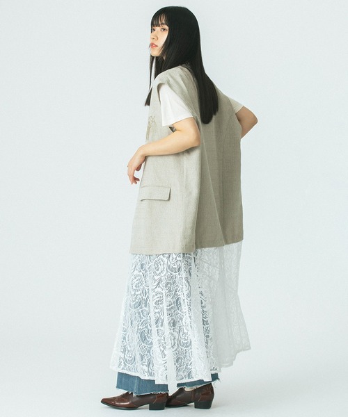 OKIRAKU ワンピース (OKIRAKU×ROSE BUD)3WAY LACE SKIRT VEST