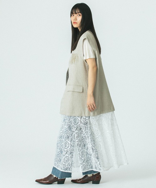 OKIRAKU ワンピース (OKIRAKU×ROSE BUD)3WAY LACE SKIRT VEST