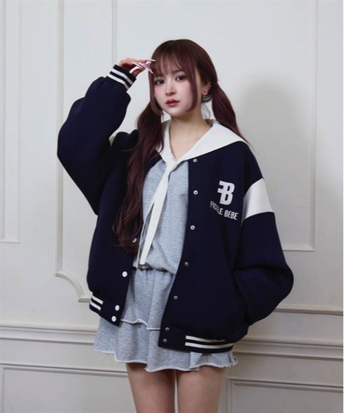 フィクルベベ ボンディングスタジャン 紺 Fickle Bebe（フィクルベベ） スタジャン ボンディングスタジャン