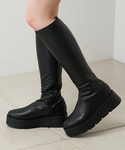 「Chico」 ロングブーツ LARGE グレイッシュベージュ レディース_画像4