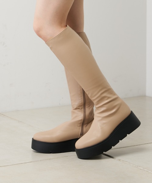 「Chico」 ロングブーツ LARGE グレイッシュベージュ レディース_画像5