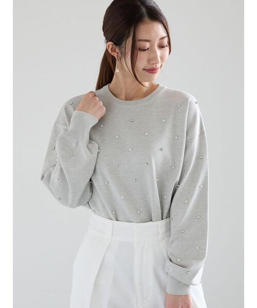 テチチ 現行品 パールビジューラメカラーニット Te chichi ニット セーター パール＆ビジューニットプルオーバー