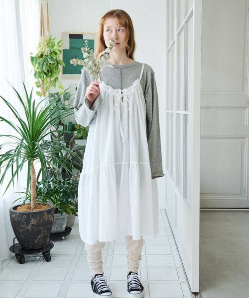 Crisp（クリスプ） ワンピース ドビーティアードミニキャミワンピース