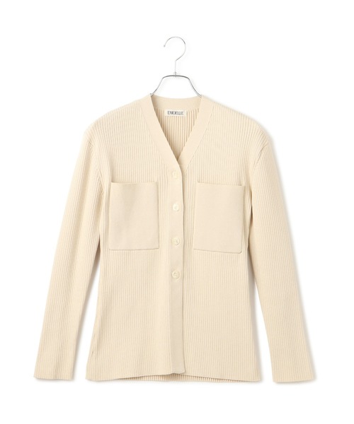 ADAM ET ROPE'（アダムエロペ） カーディガン 「EMOELLE」ポケットリブ
