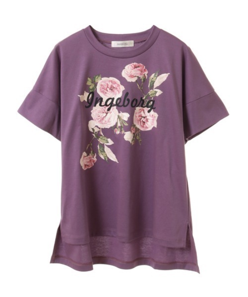 INGEBORG（インゲボルグ） tシャツ 半袖 プレンチピオニーワンポイント