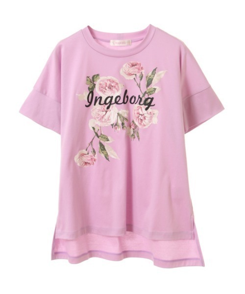 INGEBORG（インゲボルグ） tシャツ 半袖 プレンチピオニーワンポイント