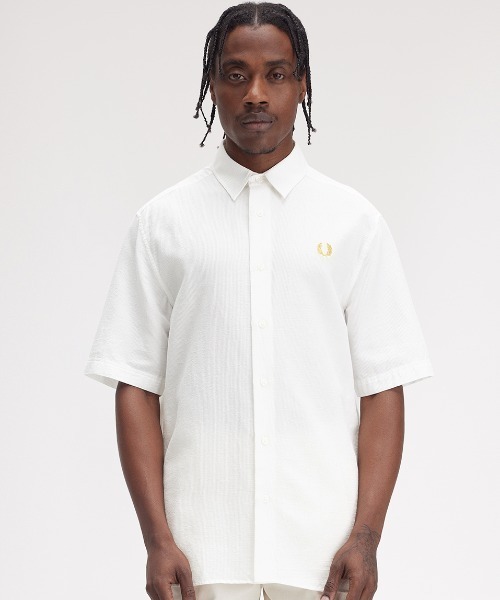 FRED PERRY シャツ Textured Seersucker Shirt／テクスチャー