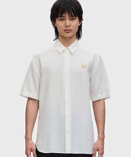 【新品未使用】フレッド ペリー クルーネックシアサッカーシャツ セール】Seersucker Shirt／シアサッカーシャツ（シャツ
