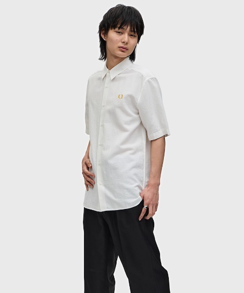 FRED PERRY Seersucker Shirt／シアサッカーシャツ Textured Seersucker Shirt／テクスチャーシアサッカーシャツ