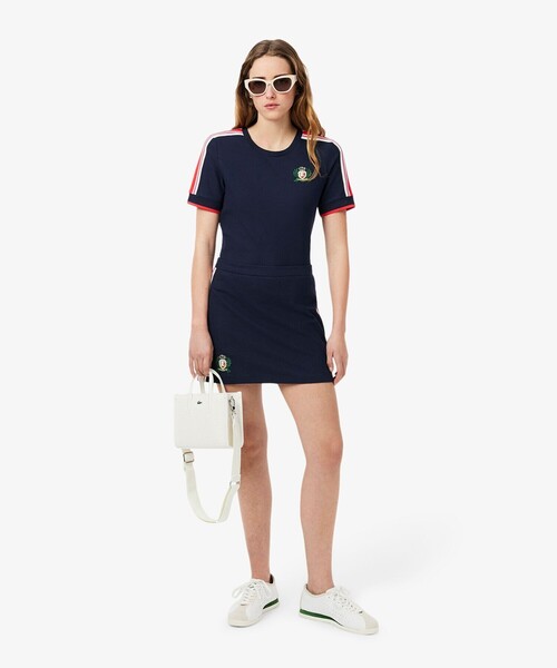 tシャツ ショルダーメッシュバンド鹿の子半袖Tシャツ レディース LACOSTE tシャツ ショルダーメッシュバンド鹿の子半袖Tシャツ