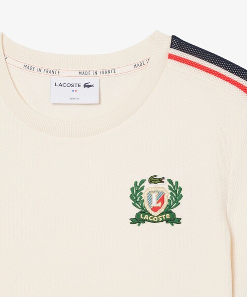 tシャツ ショルダーメッシュバンド鹿の子半袖Tシャツ レディース LACOSTE tシャツ ショルダーメッシュバンド鹿の子半袖Tシャツ